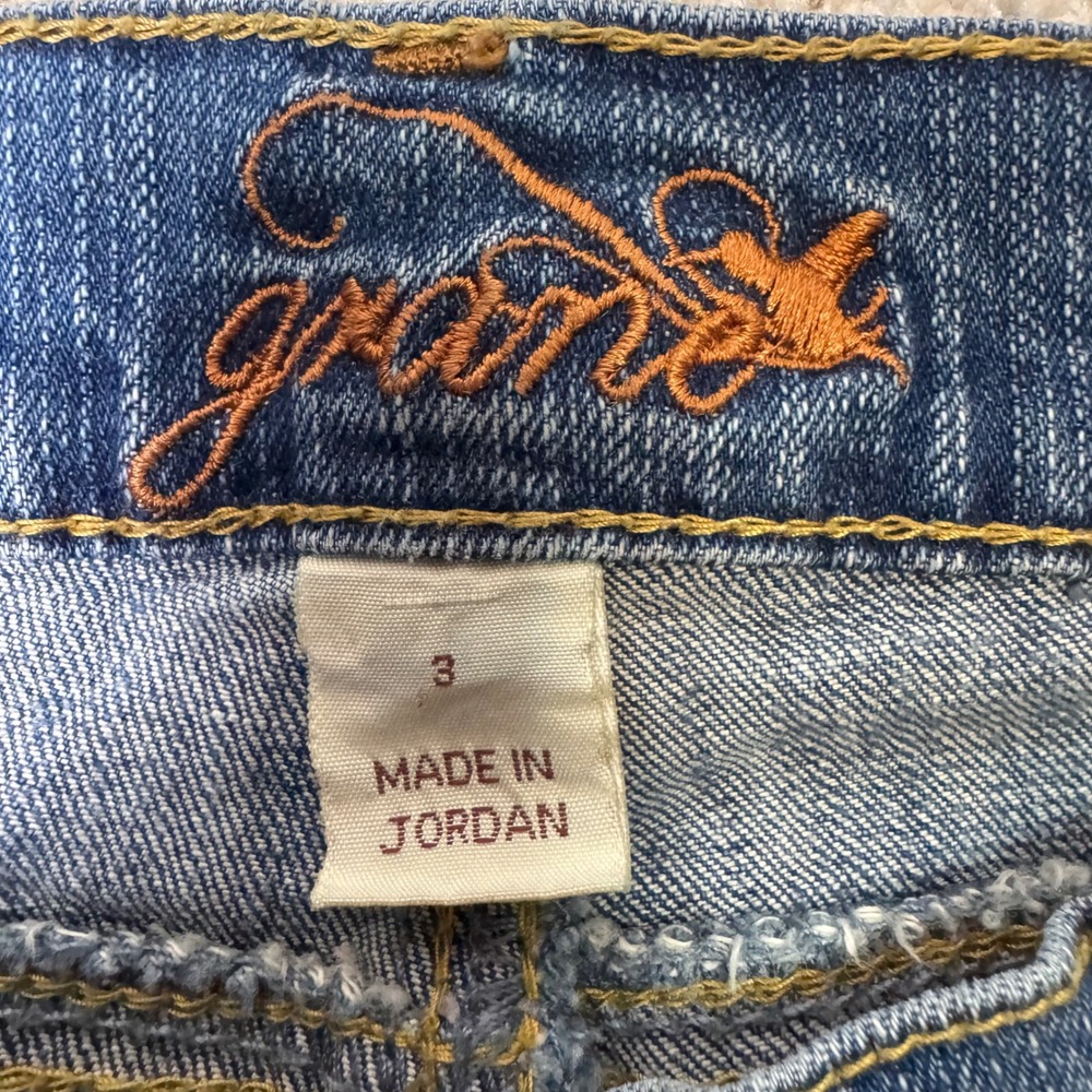 Vintage Y2K Grane Low Rise Flared Jeans Size 3 2000s Coquette Embroidered - Picture 6 of 8